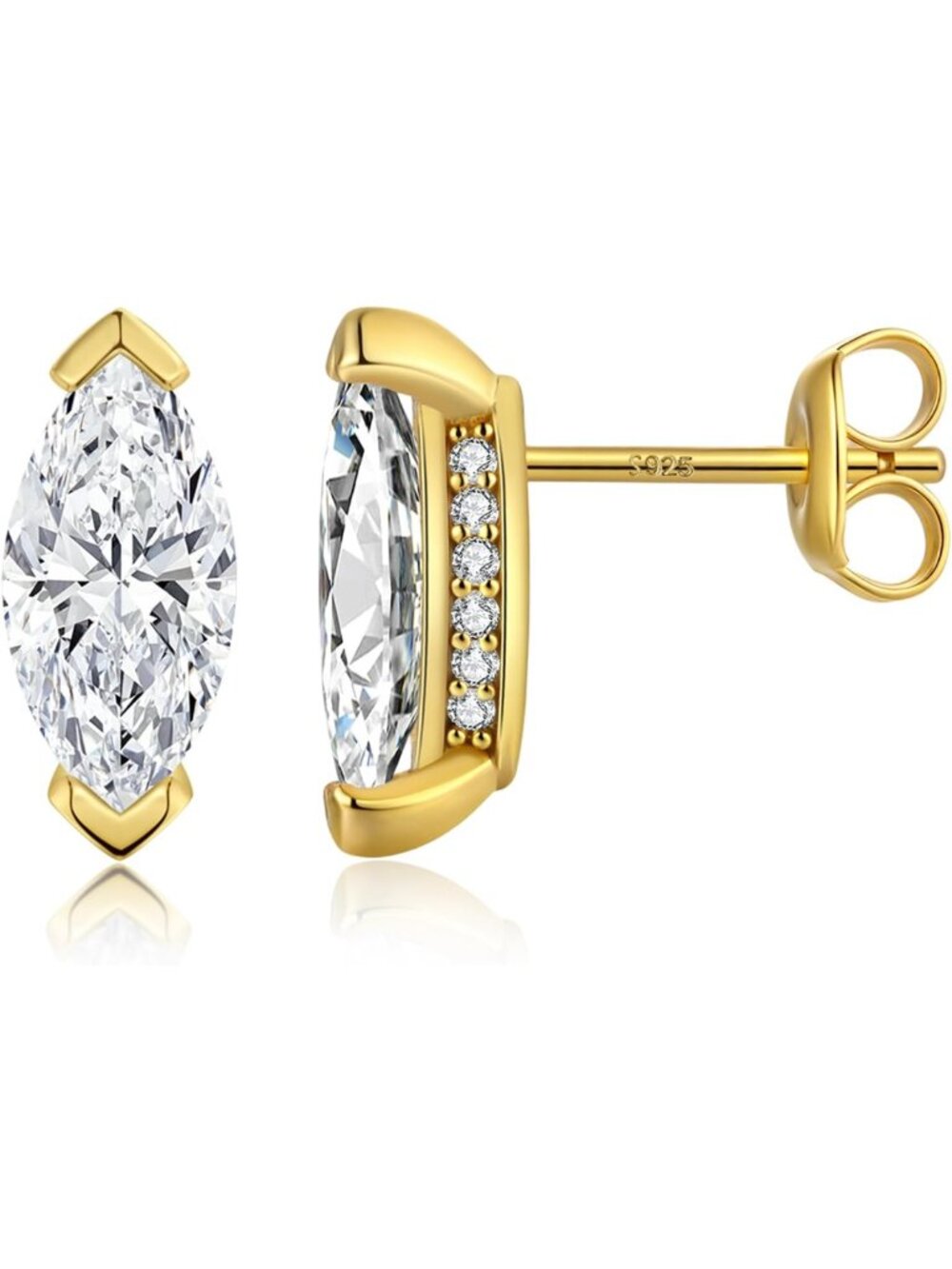 Sparkling Heart, Oval, Trillion, Cushion, Emerald & Marquise Cut CZ Stud